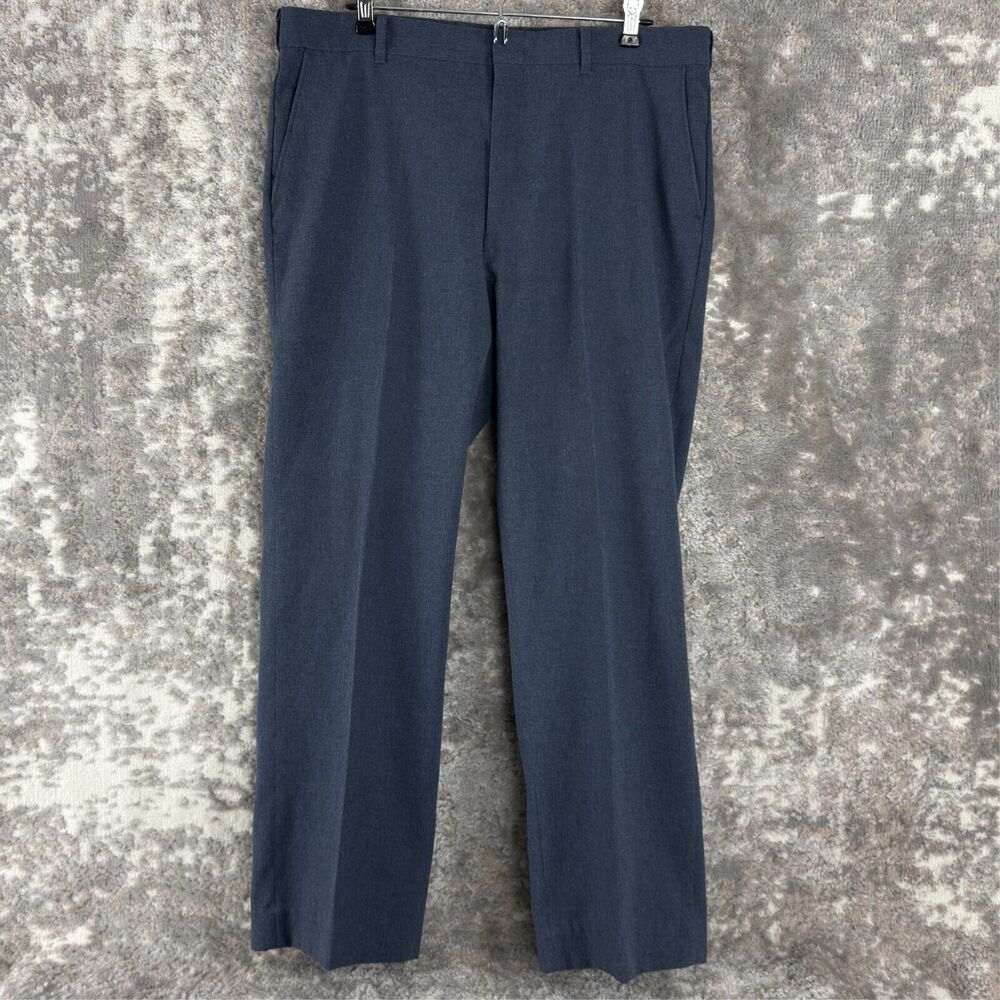 Botany 500 Mens Size 36 Straight Leg Flat Front Trousers Gray Pants Zip